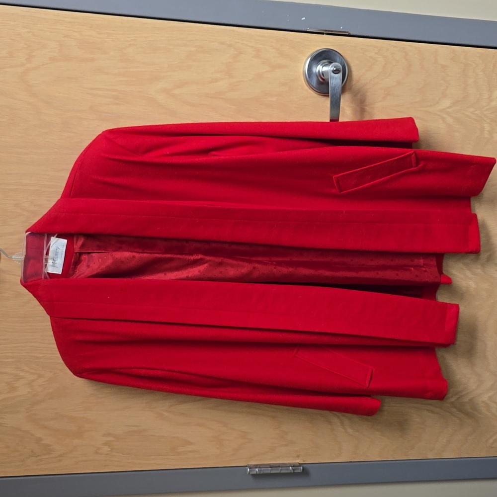Red Wool Swing coat,  brand Hillary, size 16, dry clean only